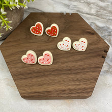 Load image into Gallery viewer, Acrylic Stud Earrings - Heart Cookies