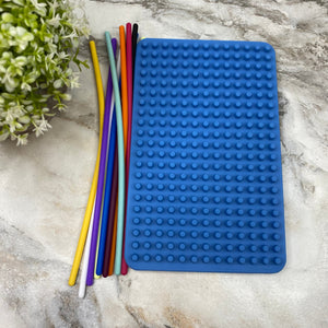 Silicone Sensory Activity Board Toy - Blue Rectangle