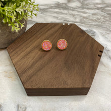 Load image into Gallery viewer, Druzy Stud Earrings - 12mm - Round Pink