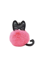 Load image into Gallery viewer, Keychain - Fuzzy Pom Pom - Black Cat