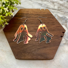 Load image into Gallery viewer, Acrylic Dangle Earrings - Halloween Clear Ghost Holographic