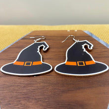 Load image into Gallery viewer, Wooden Dangle Earrings - Fall - Witch Hat