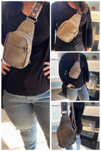 Load image into Gallery viewer, Sling Bag - Denim Suede - Front Zip