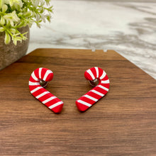 Load image into Gallery viewer, Acrylic Stud Earrings - Christmas - Candy Cane #2