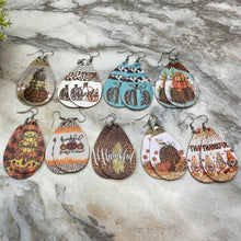 Load image into Gallery viewer, Faux Leather Earrings - Fall Thankful Mix