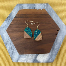 Load image into Gallery viewer, Dangle Earring - Wood &amp; Acrylic - Bell-Shaped