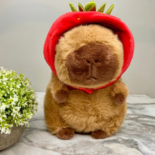 Load image into Gallery viewer, Plush Capybara Strawberry Toy