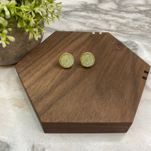 Load image into Gallery viewer, Druzy Stud Earrings - 12mm - Round Cream Yellow