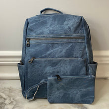 Load image into Gallery viewer, Denim Suede Brooke Backpack + Pouch