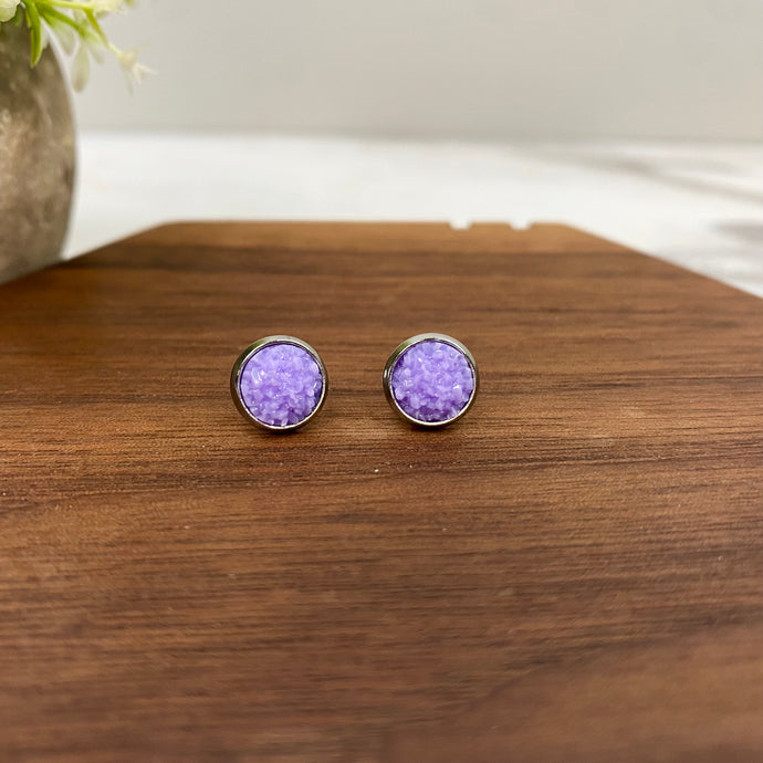 Druzy Stud Earrings - 8mm - #16