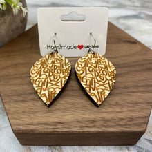 Load image into Gallery viewer, Wooden Dangle Earrings - Letters