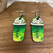 Load image into Gallery viewer, Wooden Dangle Earrings - St. Patrick’s Day - #13