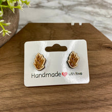 Load image into Gallery viewer, Wooden Stud Earrings - Plant