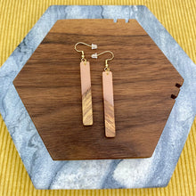 Load image into Gallery viewer, Dangle Earring - Wood &amp; Acrylic - Rectangle