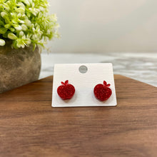 Load image into Gallery viewer, Acrylic Stud Earrings - Glitter Apple