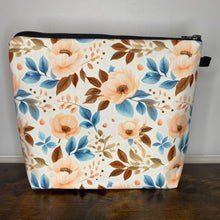 Load image into Gallery viewer, Pouch XL - Floral Peach Teal Coffee