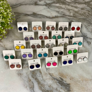 Druzy Stud Earrings - 12mm Mix