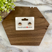 Load image into Gallery viewer, Wooden Stud Earrings - Half Aztec