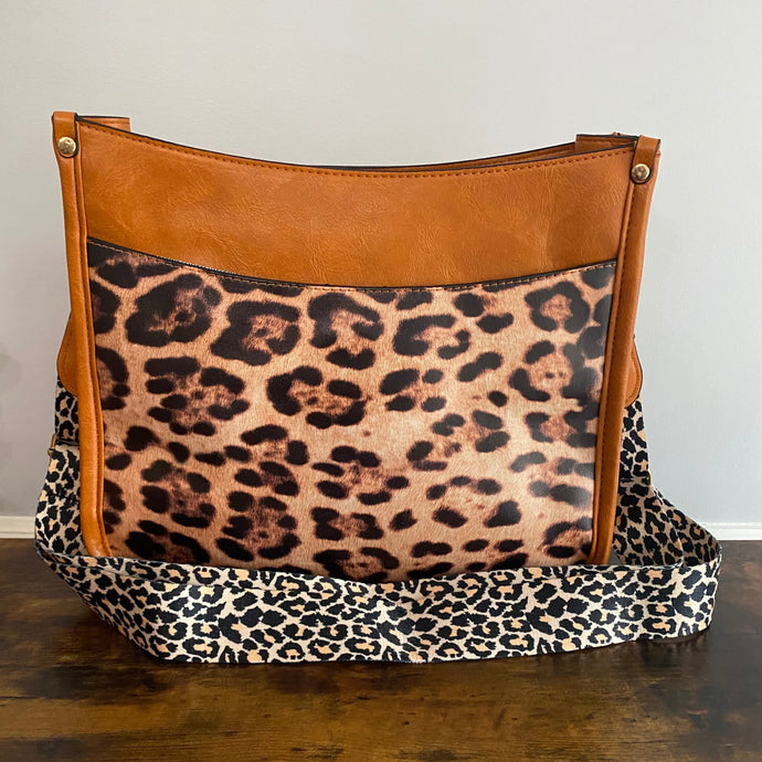 Aubree Crossbody Purse - Camel & Animal Print