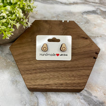 Load image into Gallery viewer, Wooden Stud Earrings - Avocado