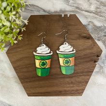 Load image into Gallery viewer, Wooden Dangle Earrings - St. Patrick’s Day - #5