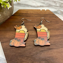 Load image into Gallery viewer, Wooden Dangle Earrings - Fall - #7