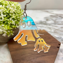 Load image into Gallery viewer, Acrylic Dangle Earrings - Halloween Clear Ghost Holographic