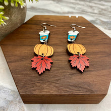 Load image into Gallery viewer, Wooden Dangle Earrings - Fall - #2