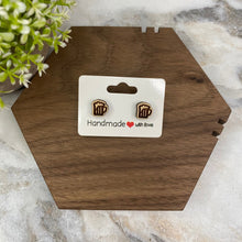 Load image into Gallery viewer, Wooden Stud Earrings - Mug #1