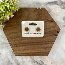 Load image into Gallery viewer, Wooden Stud Earrings - Snowflake