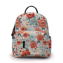 Load image into Gallery viewer, Mini Backpack - Floral, Light Blue Coral