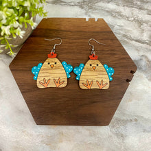 Load image into Gallery viewer, Wooden Dangle Earrings - Chicken - #8