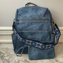 Load image into Gallery viewer, Denim Suede Brooke Backpack + Pouch