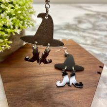 Load image into Gallery viewer, Acrylic Dangle Earrings - Halloween Witch Hat &amp; Shoes