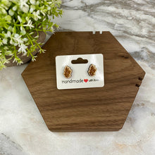 Load image into Gallery viewer, Wooden Stud Earrings - Plant