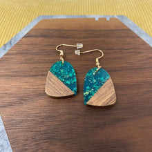 Load image into Gallery viewer, Dangle Earring - Wood &amp; Acrylic - Bell-Shaped