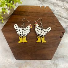 Load image into Gallery viewer, Wooden Dangle Earrings - Chicken - #4