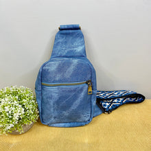 Load image into Gallery viewer, Sling Bag - Denim Suede - Front Zip