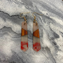 Load image into Gallery viewer, Dangle Earring - Wood &amp; Sea Glass