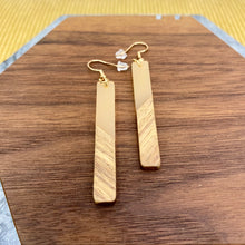 Load image into Gallery viewer, Dangle Earring - Wood &amp; Acrylic - Rectangle