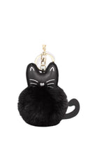 Load image into Gallery viewer, Keychain - Fuzzy Pom Pom - Black Cat