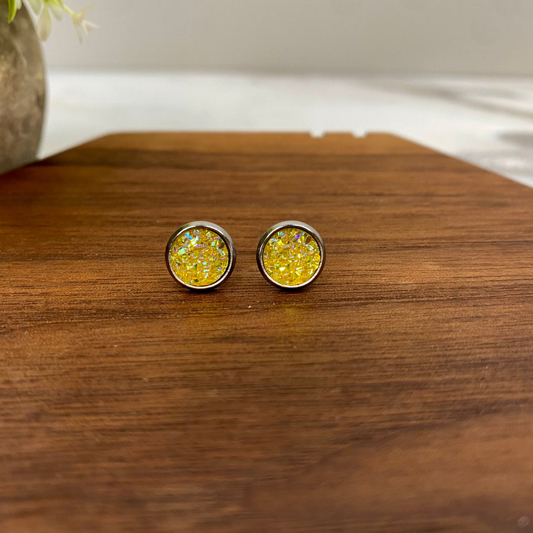 Druzy Stud Earrings - 8mm - #17