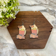 Load image into Gallery viewer, Wooden Dangle Earrings - Fall - #7