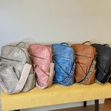 Load image into Gallery viewer, Denim Suede Brooke Backpack + Pouch