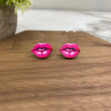 Load image into Gallery viewer, Wooden Stud Earrings - Lips - #10