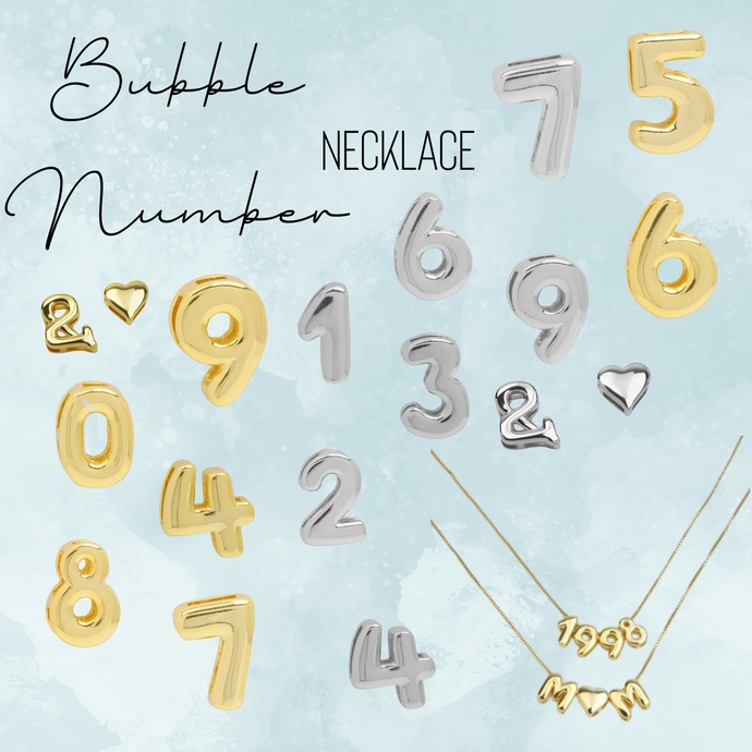 Necklace - Bubble Number - Gold - PREORDER 8/20-8/23