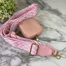 Load image into Gallery viewer, Replacement Strap + Pouch - Pink &amp; White Woven Chevron