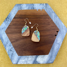 Load image into Gallery viewer, Dangle Earring - Wood &amp; Acrylic - Bell-Shaped