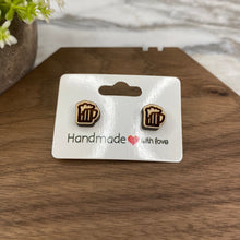 Load image into Gallery viewer, Wooden Stud Earrings - Mug #1