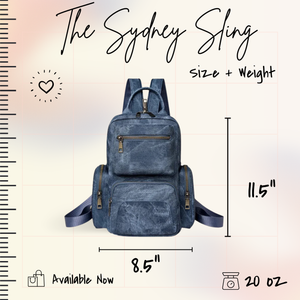 Sydney Denim 2-in-1 Sling + Backpack - Blue